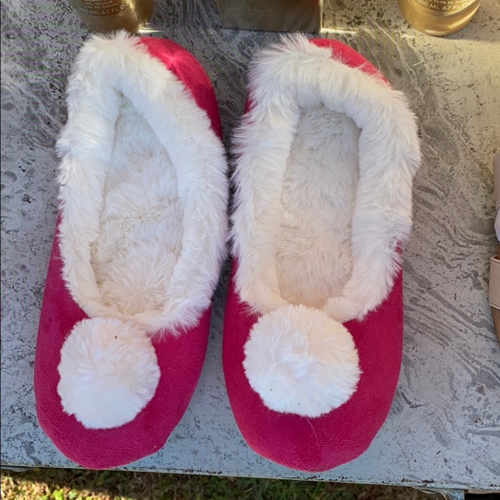 Fuzzy Pink Slippers